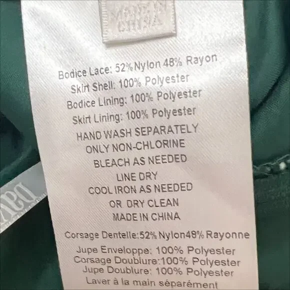 NWT David's Bridal F19328 Bridesmaid Dress in Juniper Green Size 0 - Picture 7 of 8